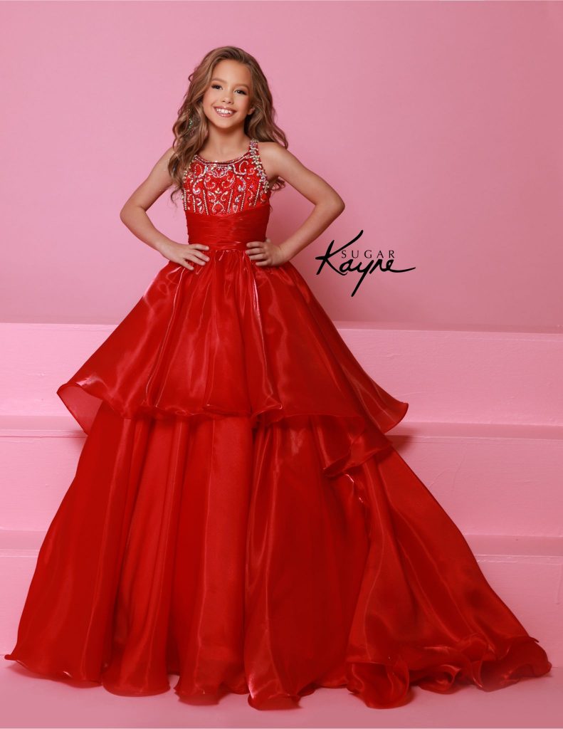 little girl pageant gown, little girl pageant gowns, red pageant gowns, red pageant dress, red pageant dresses for kids, kid pageant dress, red pageant gowns for kids, red pageant dresses for children, kids pageant dresses, red pageant dress with train, childrens red ball gown, childrens ball gown with tiered skirt, red childrens pageant gown with tiered skirt